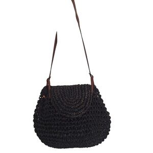Cara‎ Bella black straw bags